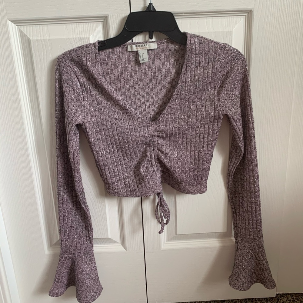Cropped Purple Tie Shirt